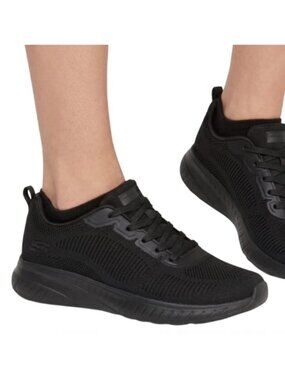 Skechers BOBS Squad Chaos Face Off Women’s 10 Wide Black Sneakers Vegan 117209W